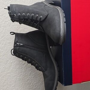 Women's Black Lace-Up Boots